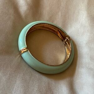 Teal and Gold Gaudy Clasp Bracelet